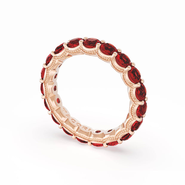 Round Cut Ruby Eternity Band in 18kt Rose Gold