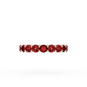 Round Cut Ruby Eternity Band in 18kt Rose Gold