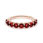 Round Cut Ruby Eternity Band in 18kt Rose Gold