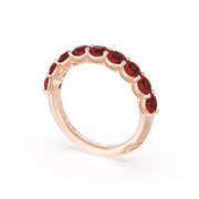 Round Cut Ruby Eternity Band in 18kt Rose Gold