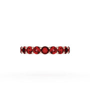 Round Cut Ruby Eternity Band in 18kt Rose Gold