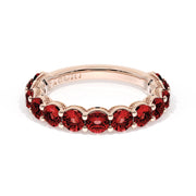 Round Cut Ruby Eternity Band in 18kt Rose Gold