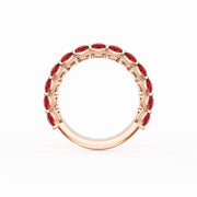 Round Cut Ruby Eternity Band in 18kt Rose Gold