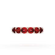 Round Cut Ruby Eternity Band in 18kt Rose Gold