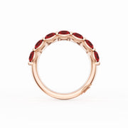 Round Cut Ruby Eternity Band in 18kt Rose Gold