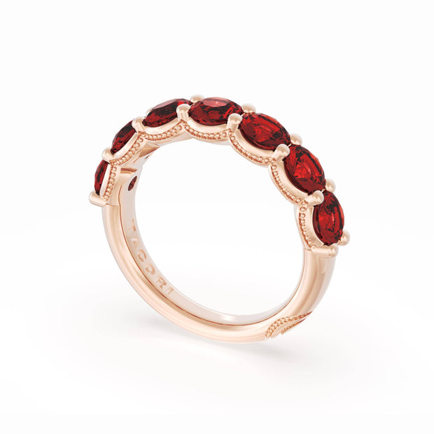 Round Cut Ruby Eternity Band in 18kt Rose Gold