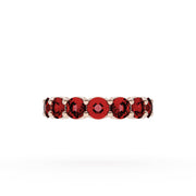 Round Cut Ruby Eternity Band in 18kt Rose Gold