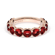 Round Cut Ruby Eternity Band in 18kt Rose Gold