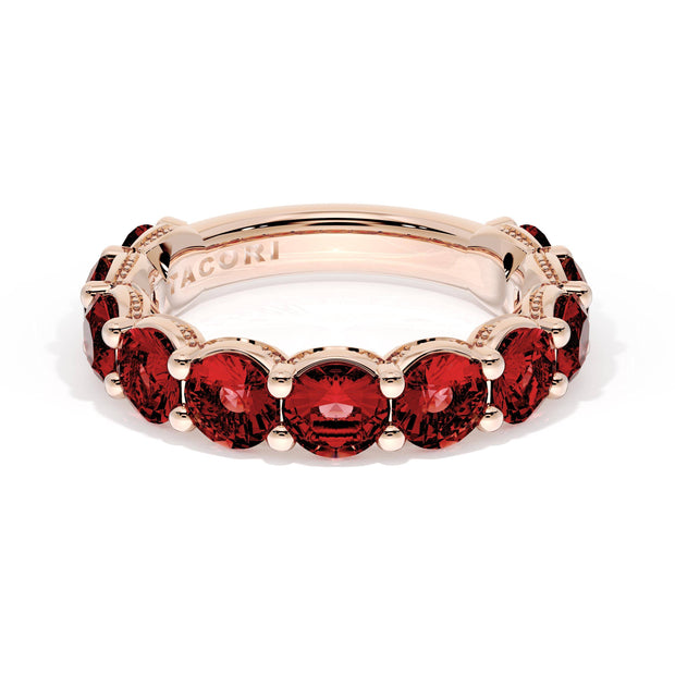 Round Cut Ruby Eternity Band in 18kt Rose Gold