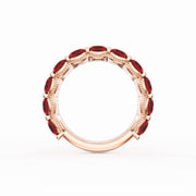 Round Cut Ruby Eternity Band in 18kt Rose Gold