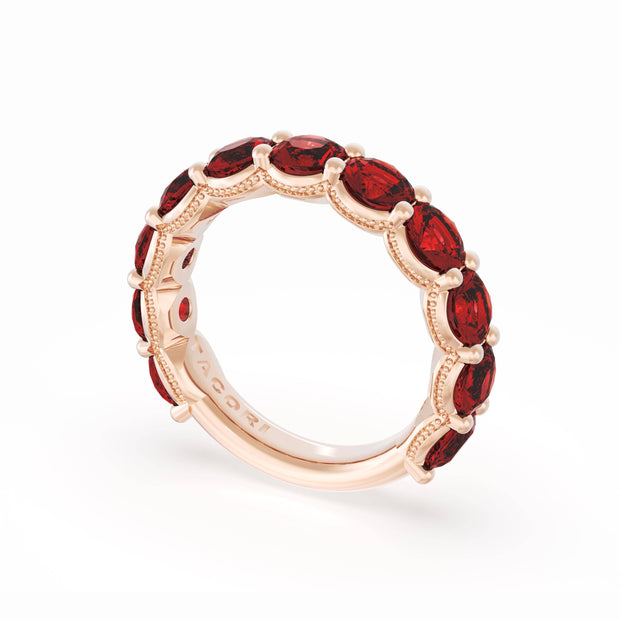 Round Cut Ruby Eternity Band in 18kt Rose Gold