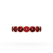 Round Cut Ruby Eternity Band in 18kt Rose Gold