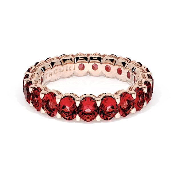 Oval Cut Ruby Eternity Band in 18kt Rose Gold