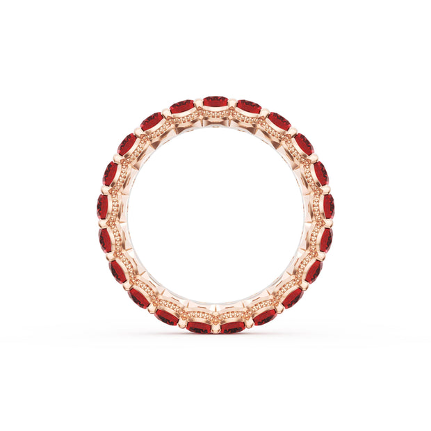 Oval Cut Ruby Eternity Band in 18kt Rose Gold
