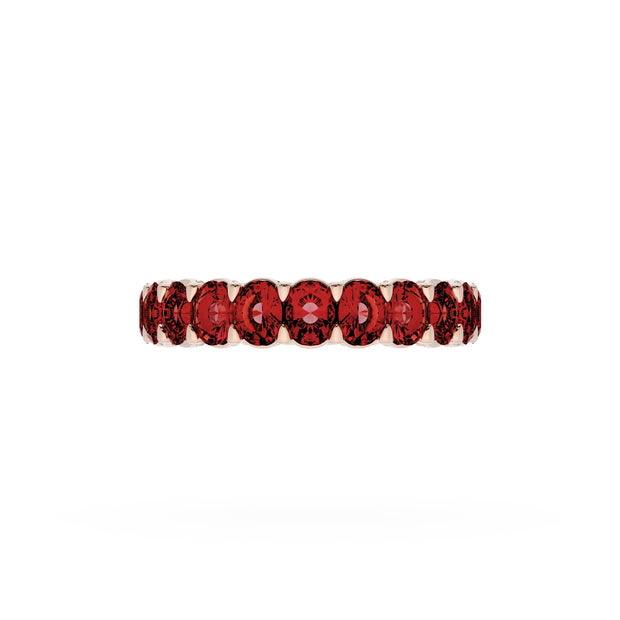 Oval Cut Ruby Eternity Band in 18kt Rose Gold