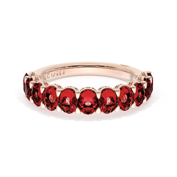 Oval Cut Ruby Eternity Band in 18kt Rose Gold