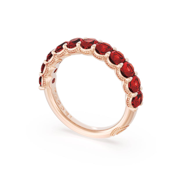 Oval Cut Ruby Eternity Band in 18kt Rose Gold