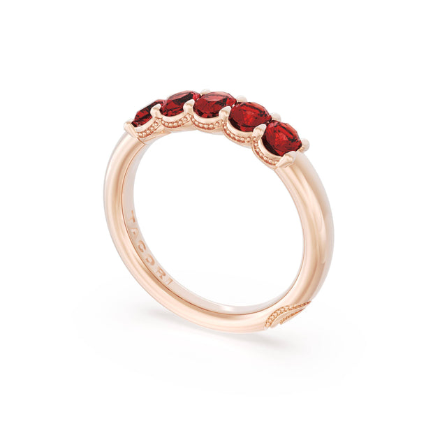 Oval Cut Ruby Eternity Band in 18kt Rose Gold
