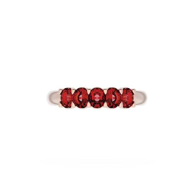 Oval Cut Ruby Eternity Band in 18kt Rose Gold