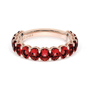 Oval Cut Ruby Eternity Band in 18kt Rose Gold
