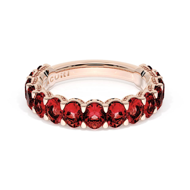 Oval Cut Ruby Eternity Band in 18kt Rose Gold