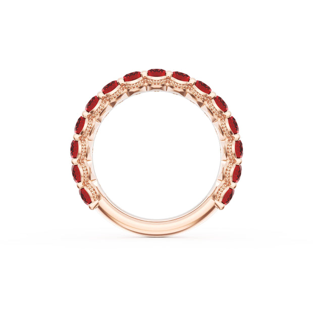 Oval Cut Ruby Eternity Band in 18kt Rose Gold