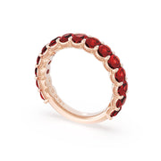 Oval Cut Ruby Eternity Band in 18kt Rose Gold