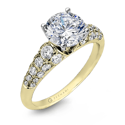 ZR898 Engagement Ring in 14k Gold with Diamonds