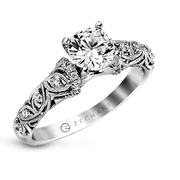 Bague de fiançailles ZR916 en or 14 carats avec diamants