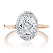 Round, Oval Bloom Engagement Ring