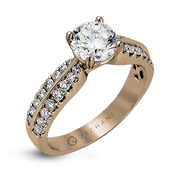 Bague de fiançailles ZR322 en or 14 carats avec diamants