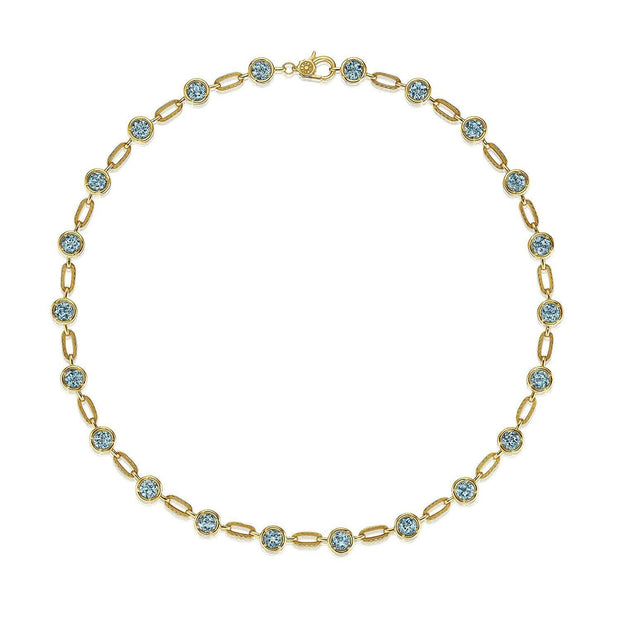 Sky Blue Topaz Link Necklace