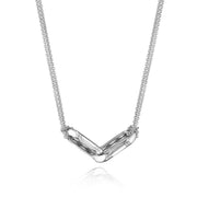 Silver Large Double Link Pendant