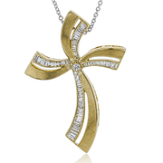 Cross Pendant in 18k Gold with Diamonds