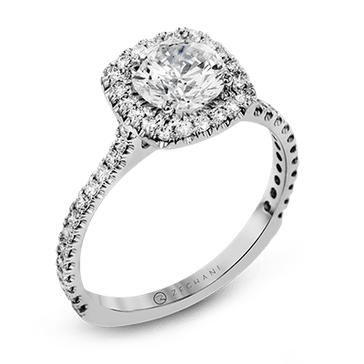 ZR1562 Engagement Ring in 14k Gold with Diamonds