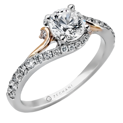 ZR874 Engagement Ring in 14k Gold with Diamonds