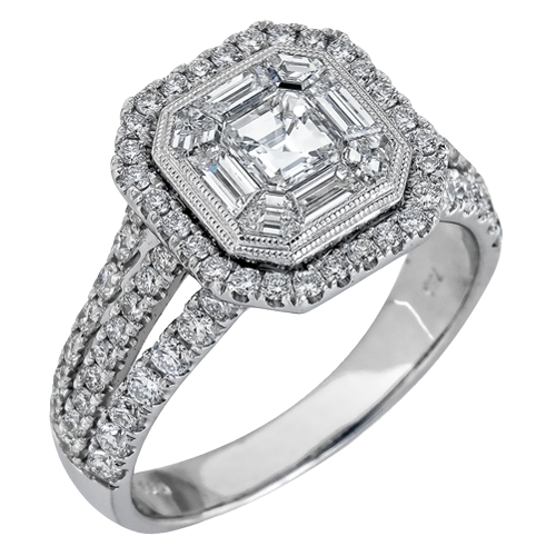 Bague de fiançailles en or 18 carats avec diamants