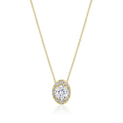 17"" Vertical Oval Bloom Diamond Necklace