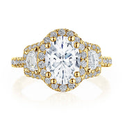 Oval 3-Stone Engagement Ring