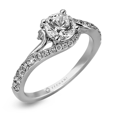 ZR874 Engagement Ring in 14k Gold with Diamonds