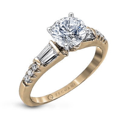 Bague de fiançailles ZR1032 en or 14 carats avec diamants