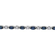 Bracelet tennis en saphir taille marquise et diamant canadien