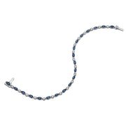 Marquise Cut Sapphire and Canadian Diamond Tennis Bracelet