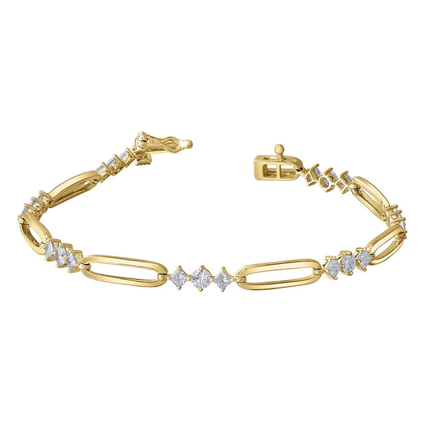 Round and Princess Canadian Diamond Bracelet