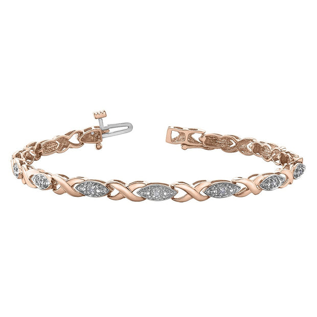Patterned Gold and Diamond Bracelet