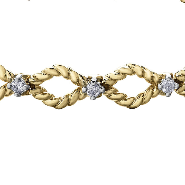 Rope Detailed Diamond Bracelet