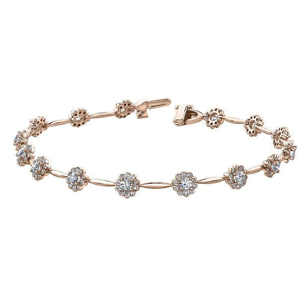 Rose Gold Floral Diamond Bracelet