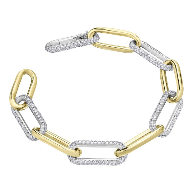 Pavé Set Diamond Chain-Link Bracelet