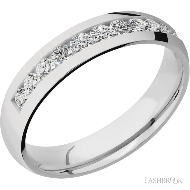 Men's Cobalt Chrome Half-Eternity Diamond Ring