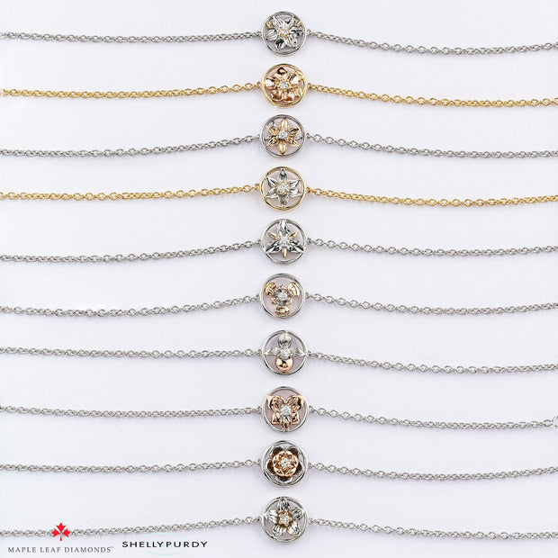 Canadian Diamond Ontario Trillium Flower Bracelet